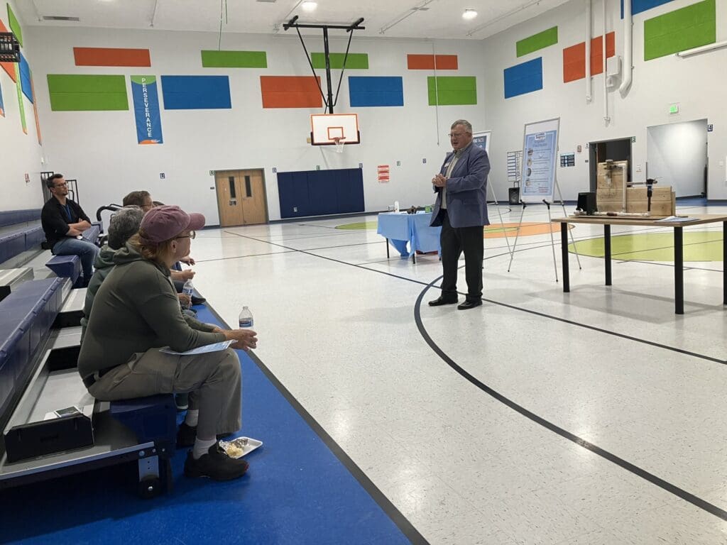 Arapahoe County Commissioner Jeff Baker provided information about the November ballot measures and an update on the County's budget at Sky Ranch Academy.